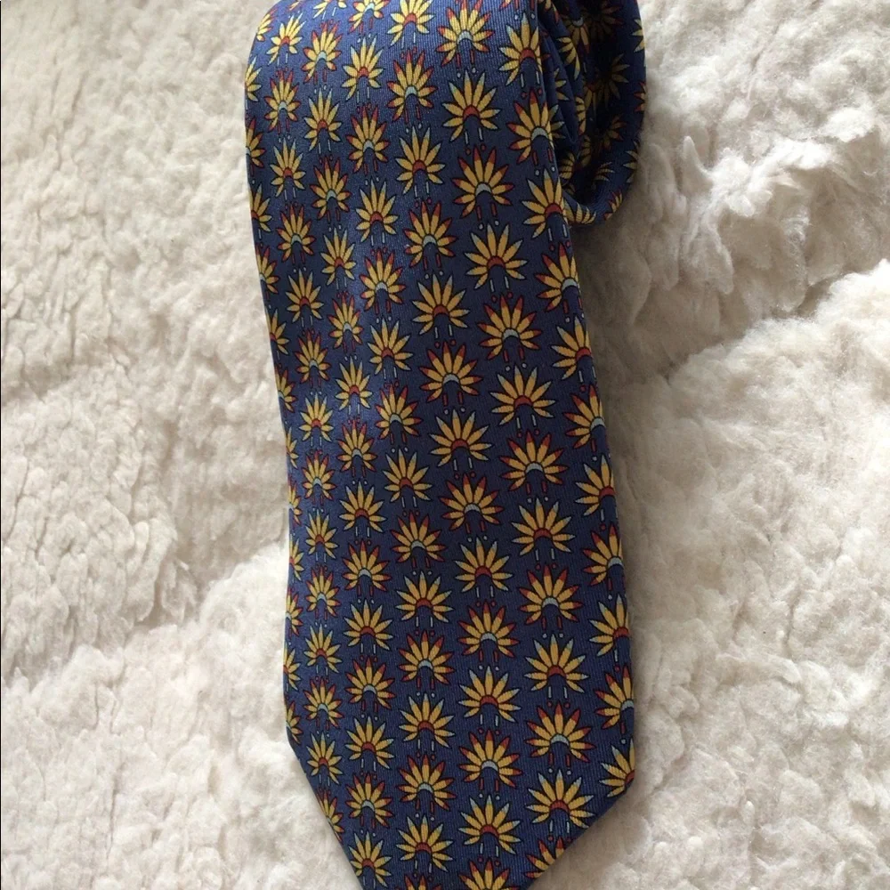 Hermes Authentic 100% Silk Soie Mens Tie Made in France 7398 PA - Picture 3 of 12